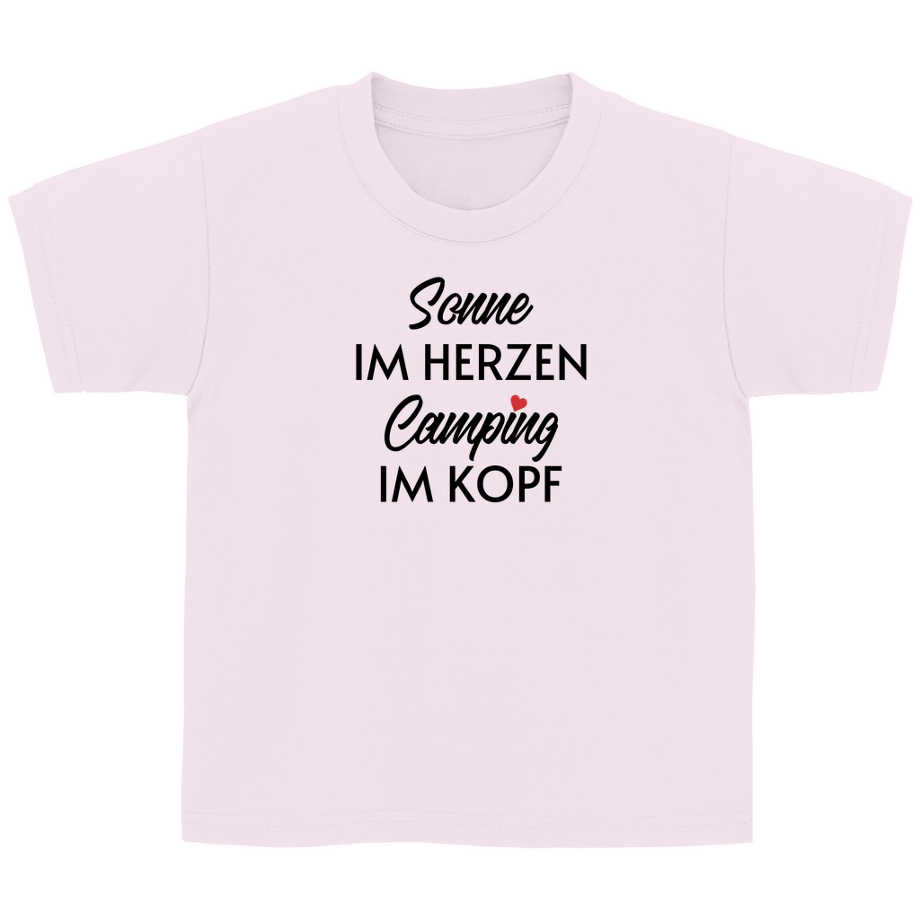 Sonne im Herzen Camping im Kopf - Kinder Shirt - Campingfamilie.de