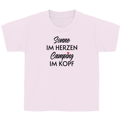 Sonne im Herzen Camping im Kopf - Kinder Shirt - Campingfamilie.de