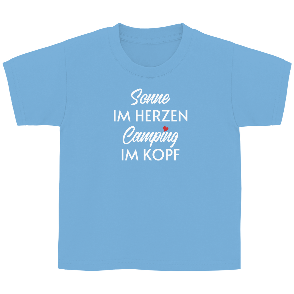 Sonne im Herzen Camping im Kopf - Kinder Shirt - Campingfamilie.de