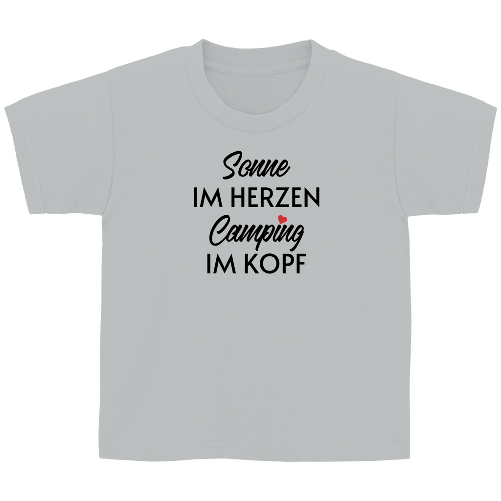 Sonne im Herzen Camping im Kopf - Kinder Shirt - Campingfamilie.de