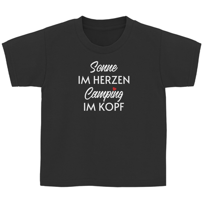 Sonne im Herzen Camping im Kopf - Kinder Shirt - Campingfamilie.de