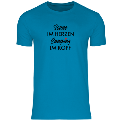 Sonne im Herzen Camping im Kopf - Männer Shirt - Campingfamilie.de