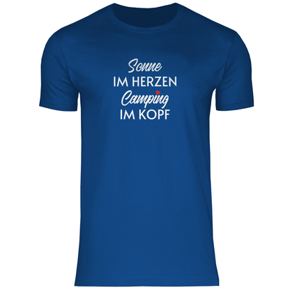 Sonne im Herzen Camping im Kopf - Männer Shirt - Campingfamilie.de