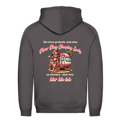 Super Sexy Camping Lady (Wein) - Backprint Frauen Hoodie - Campingfamilie.de