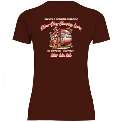 Super Sexy Camping Lady (Wein) - Frauen Shirt - Campingfamilie.de