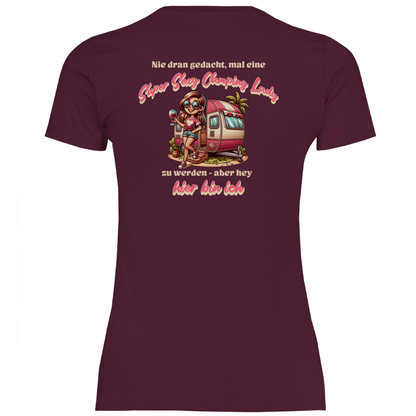 Super Sexy Camping Lady (Wein) - Frauen Shirt - Campingfamilie.de