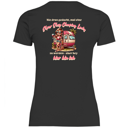 Super Sexy Camping Lady (Wein) - Frauen Shirt - Campingfamilie.de