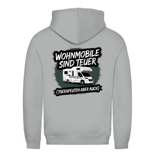 Wohnmobile sind teuer – Therapeuten aber auch! - Backprint Frauen Hoodie - Campingfamilie.de