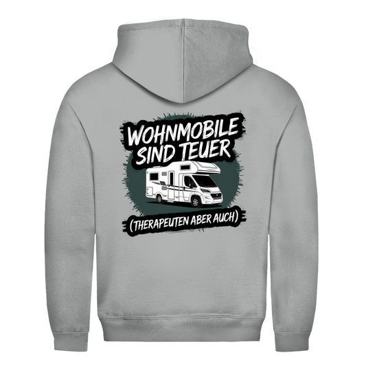 Wohnmobile sind teuer – Therapeuten aber auch! - Backprint Männer Hoodie - Campingfamilie.de