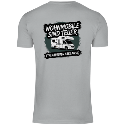 Wohnmobile sind teuer – Therapeuten aber auch! - Backprint Männer Shirt - Campingfamilie.de