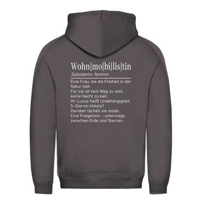 Wohnmobilistin - Backprint Frauen Hoodie - Campingfamilie.de