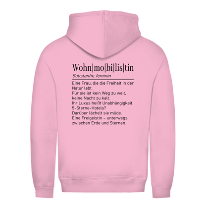 Wohnmobilistin - Backprint Frauen Hoodie - Campingfamilie.de