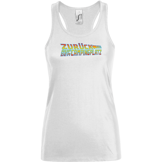 Zurück auf dem Campingplatz - Frauen Tank Top - Campingfamilie.de