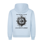 Die Welt ist zu groß, um an einem Ort zu bleiben - Backprint Hoodie für Camper