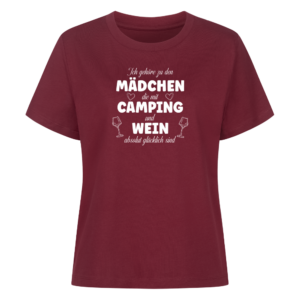 Mädchen Camping Wein - Shirt für Camperinnen