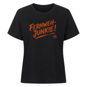 01a0ba0e-cac1-735c-a24a-7ddfe69a4f1b.png Fernweh-Junkie - Vintage Brush Lettering mit Kompass | Shirt für Camperinnen