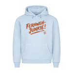 Fernweh-Junkie - Vintage Brush Lettering mit Kompass | Hoodie für Camper