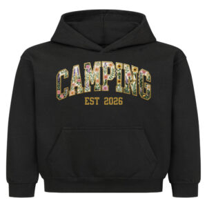 69d9edb96403a.jpg Camping Est. 2026 Blumen-Design - Hoodie Kids