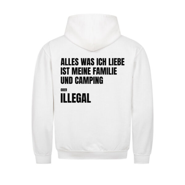 Alles was ich liebe ist meine Familie und Camping – Hoodie (Backprint)