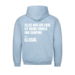 Alles was ich liebe ist meine Familie und Camping – Hoodie (Backprint)