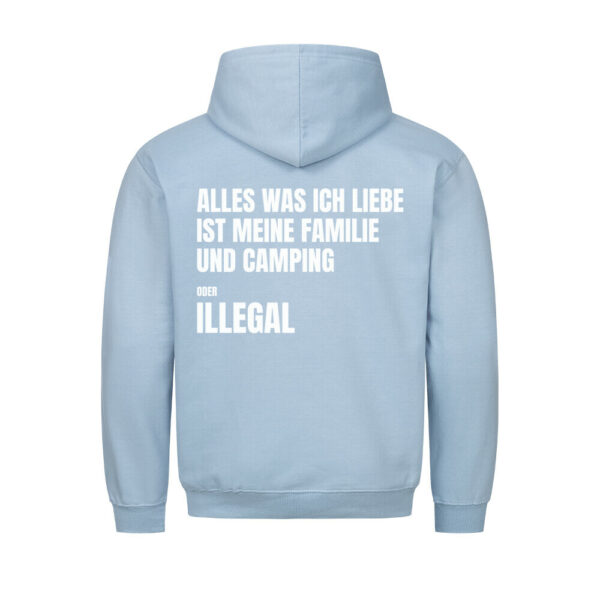 Alles was ich liebe ist meine Familie und Camping – Hoodie (Backprint)