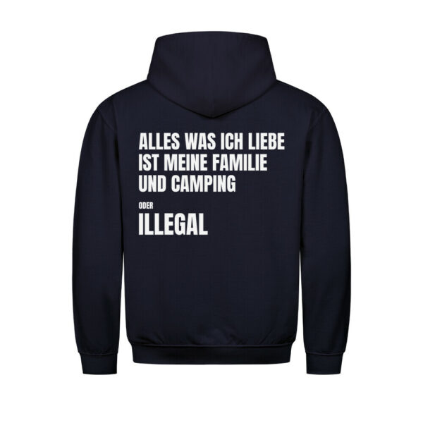 Alles was ich liebe ist meine Familie und Camping – Hoodie (Backprint)