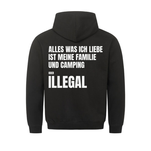 Alles was ich liebe ist meine Familie und Camping – Hoodie (Backprint)