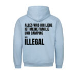 Alles was ich liebe ist meine Familie und Camping – Hoodie (Backprint)