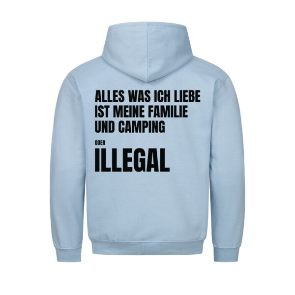 Alles was ich liebe ist meine Familie und Camping – Hoodie (Backprint)
