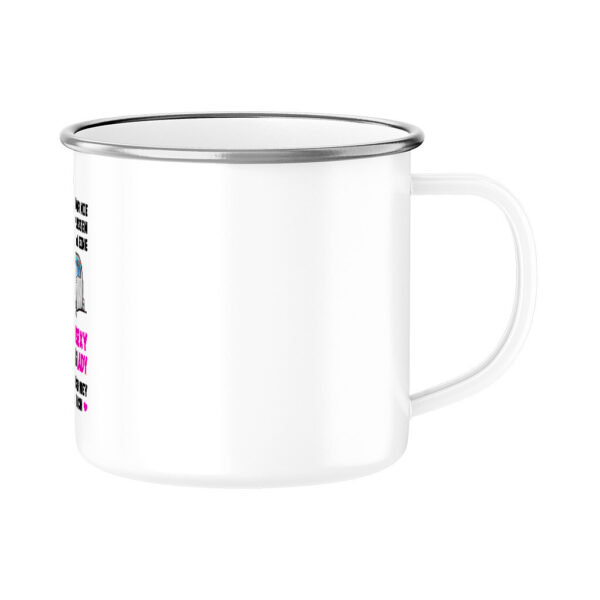 6a79c2e44eac3.jpg Super Sexy Campinglady | Emaille Tasse für Camperinnen