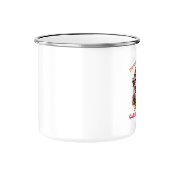 Die magischen 3 Worte – Camping und Wein - Emaille Tasse für Camperinnen
