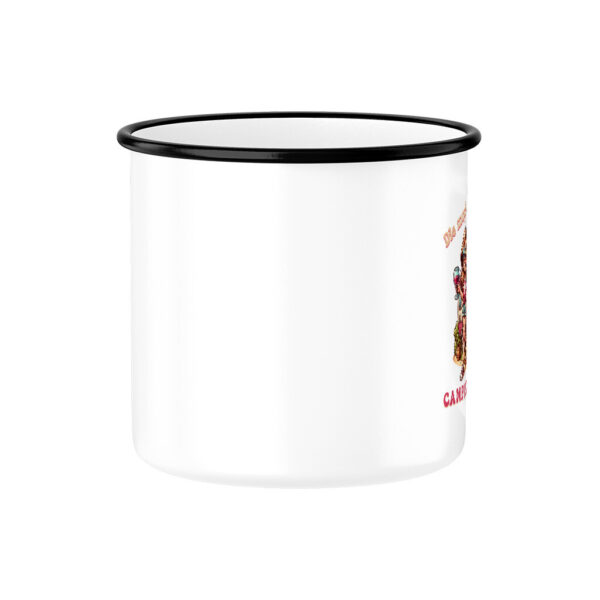 Die magischen 3 Worte – Camping und Wein - Emaille Tasse für Camperinnen