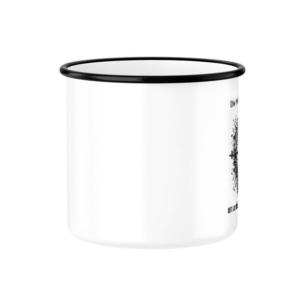 Die Welt ist zu groß, um an einem Ort zu bleiben- Emaille Tasse für Camper