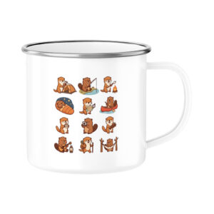 6aae1c0fe0100.jpg Camping Otter - Emaille Tasse für Camper